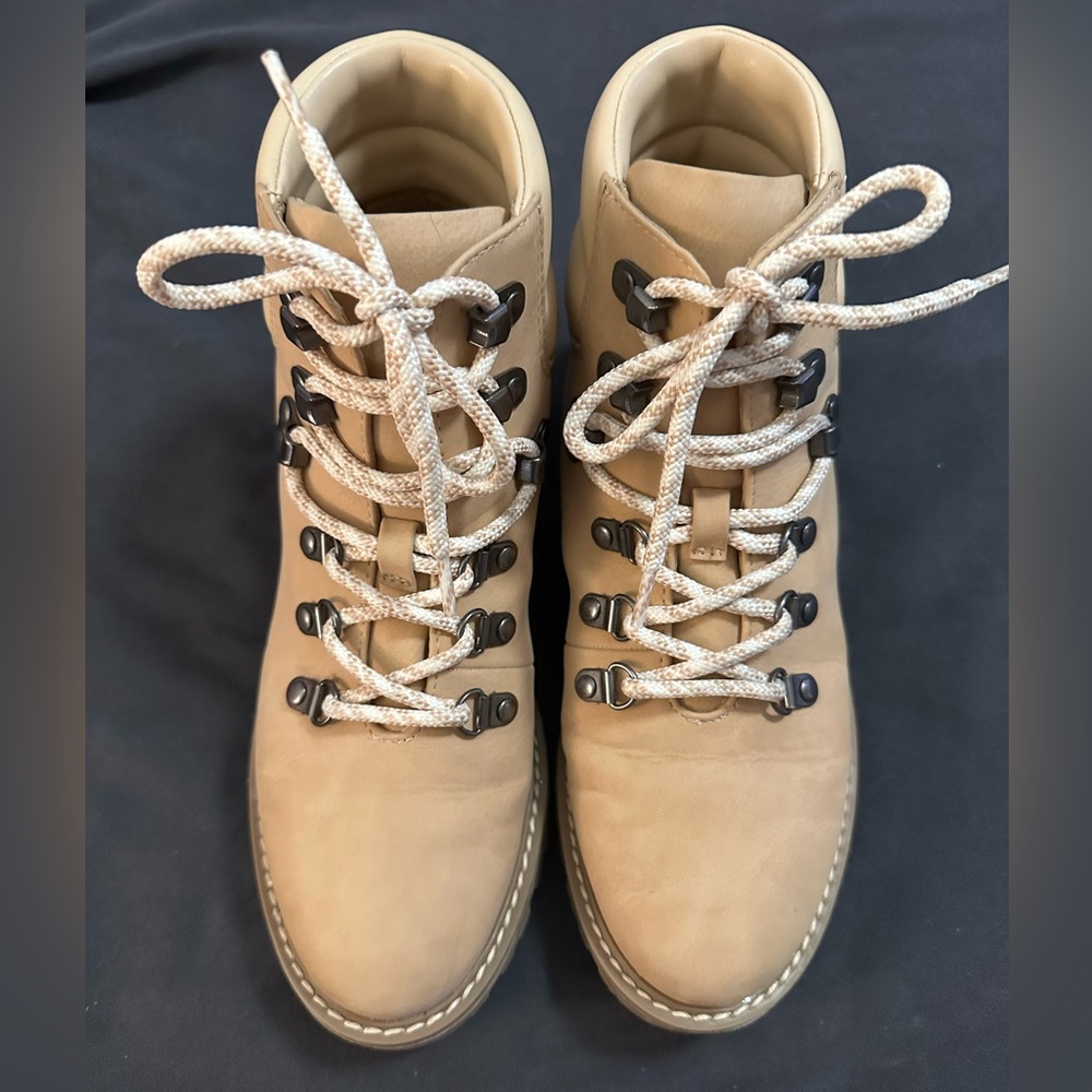 Soft tan lace up boots